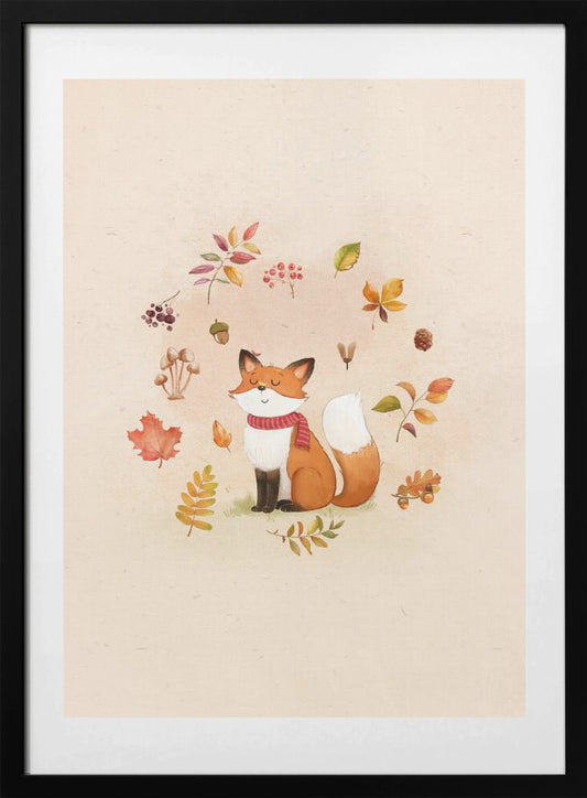 Fox In Fall Foliage - Art Print by Xuan Thai