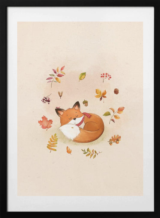Fox In Fall Foliage - Art Print by Xuan Thai