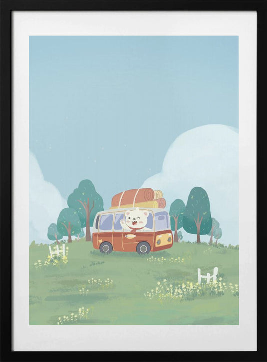 Bear's Picnic Day Out - Art Print by Xuan Thai