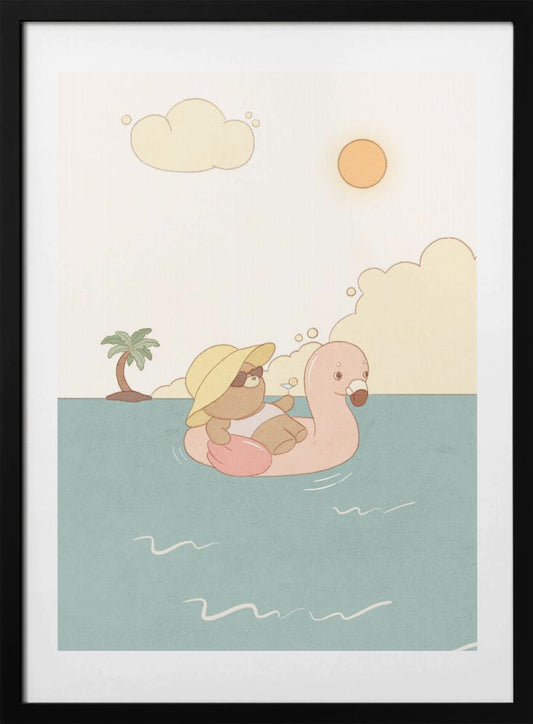 Bear On Summer Beach - Art Print by Xuan Thai