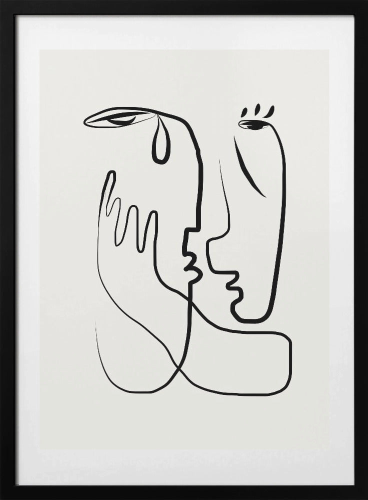 Don't Cry Line Art - Art Print by Little Dean