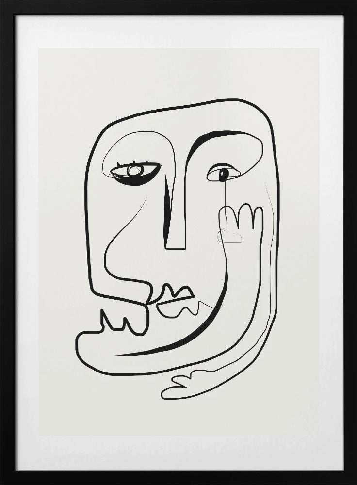 Line Art Portrait Sketch - Art Print by Little Dean