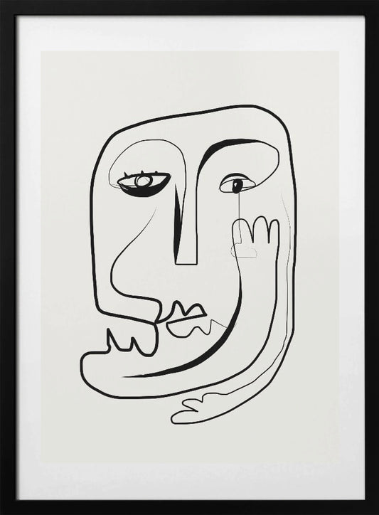 Line Art Portrait Sketch - Art Print by Little Dean