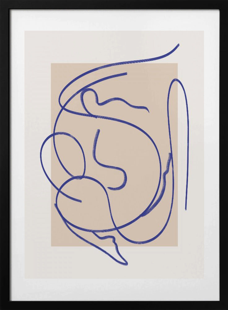 Abstract Blue Line Art 3 - Art Print by Little Dean