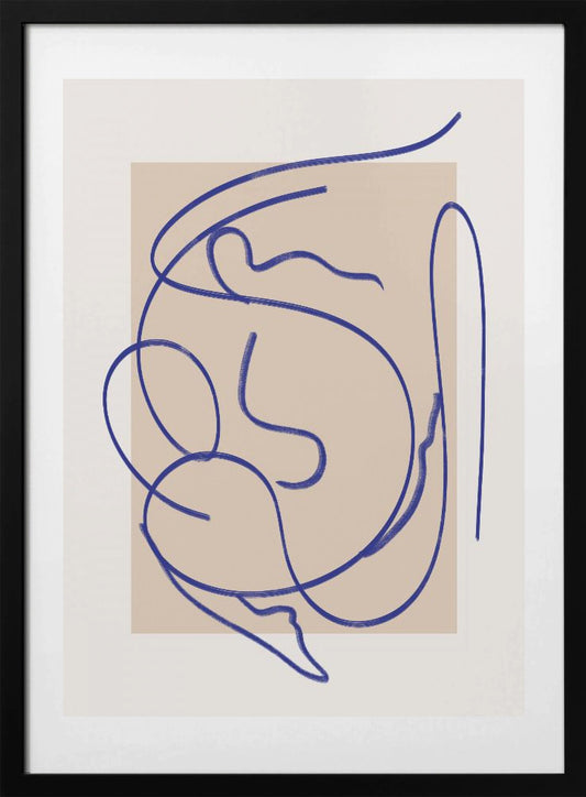 Abstract Blue Line Art 3 - Art Print by Little Dean