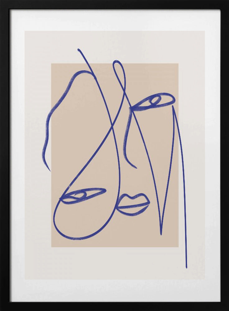 Abstract Blue Line Art - Art Print by Little Dean