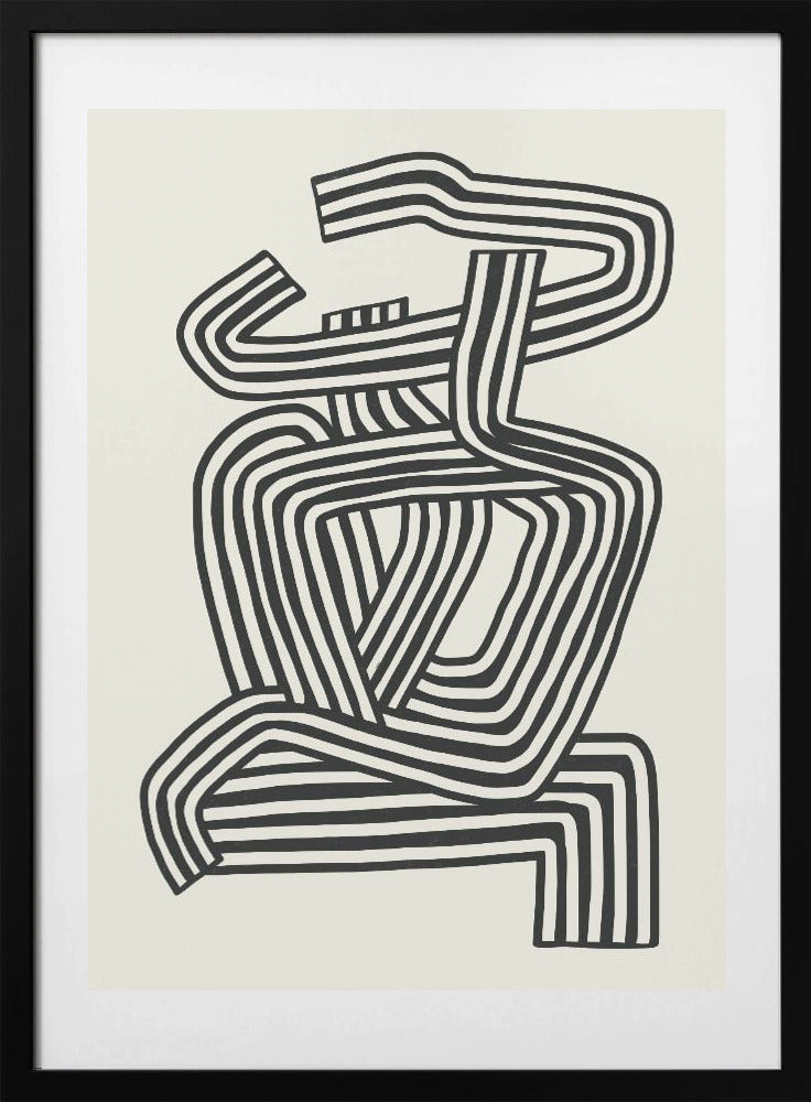 Stripe Woman Portrait - Art Print by Little Dean