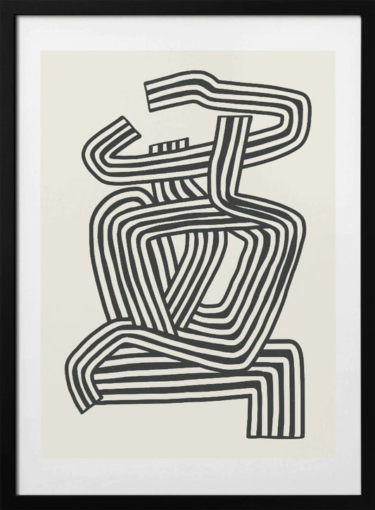 Stripe Woman Portrait - Art Print by Little Dean