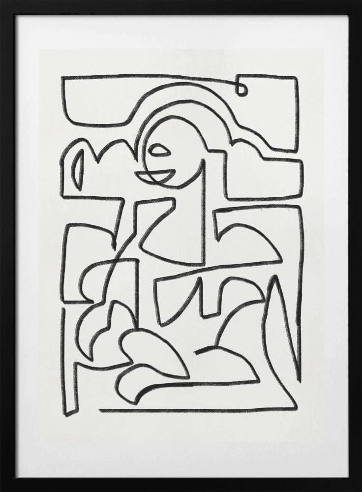 Abstract Chalk Line Art - Art Print by Little Dean