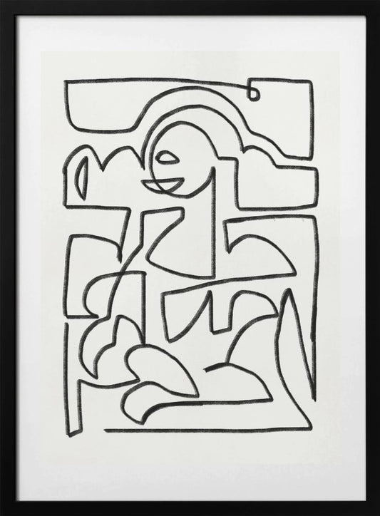 Abstract Chalk Line Art - Art Print by Little Dean