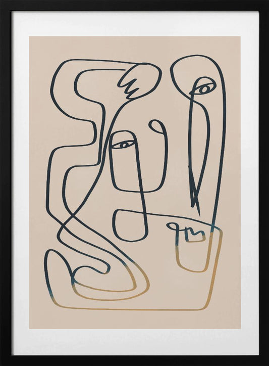 Line Art Portrait - Art Print by Little Dean