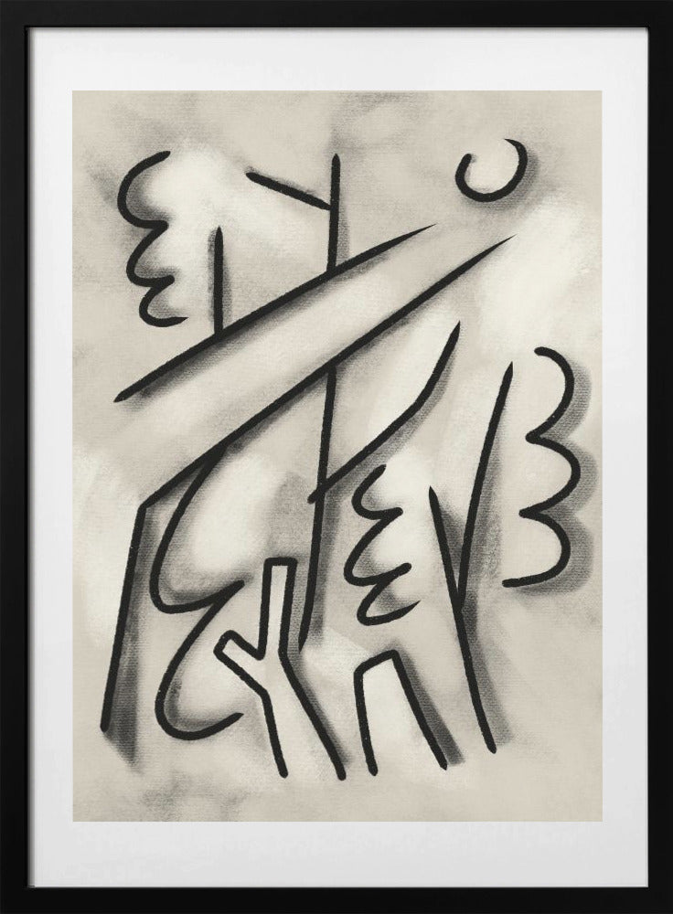 Bold Black Lines - Art Print by Little Dean