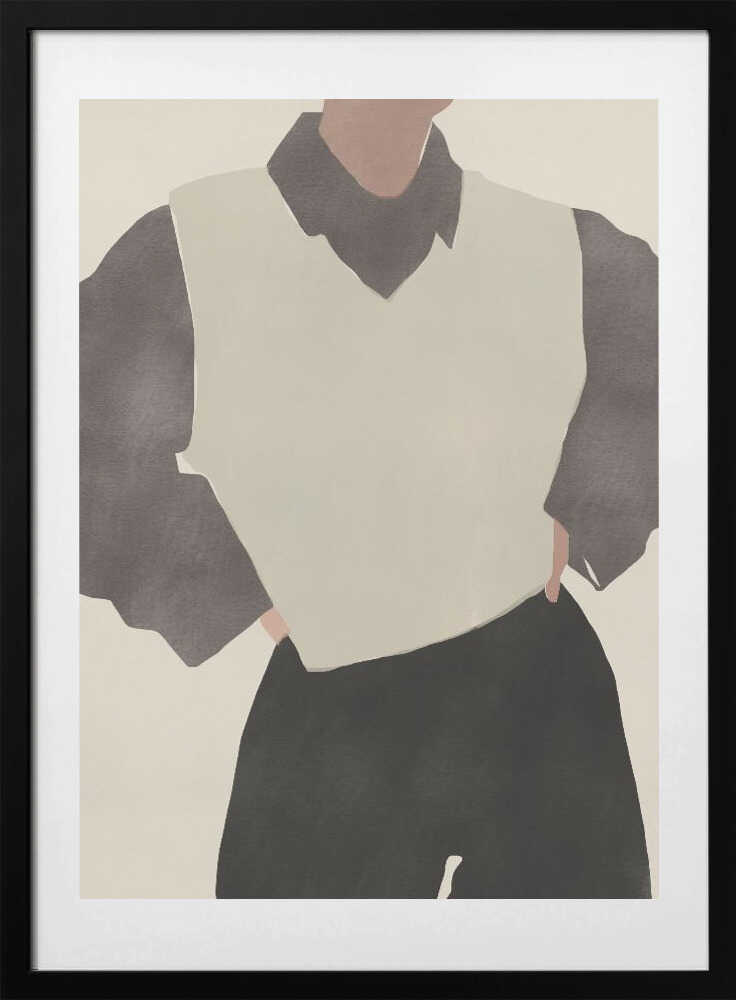 Minimalist Figure in a Monochrome Outfit - Art Print by Little Dean