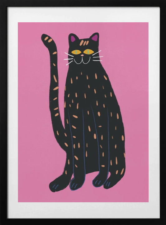 portrays a playful cat - Art Print by Little Dean