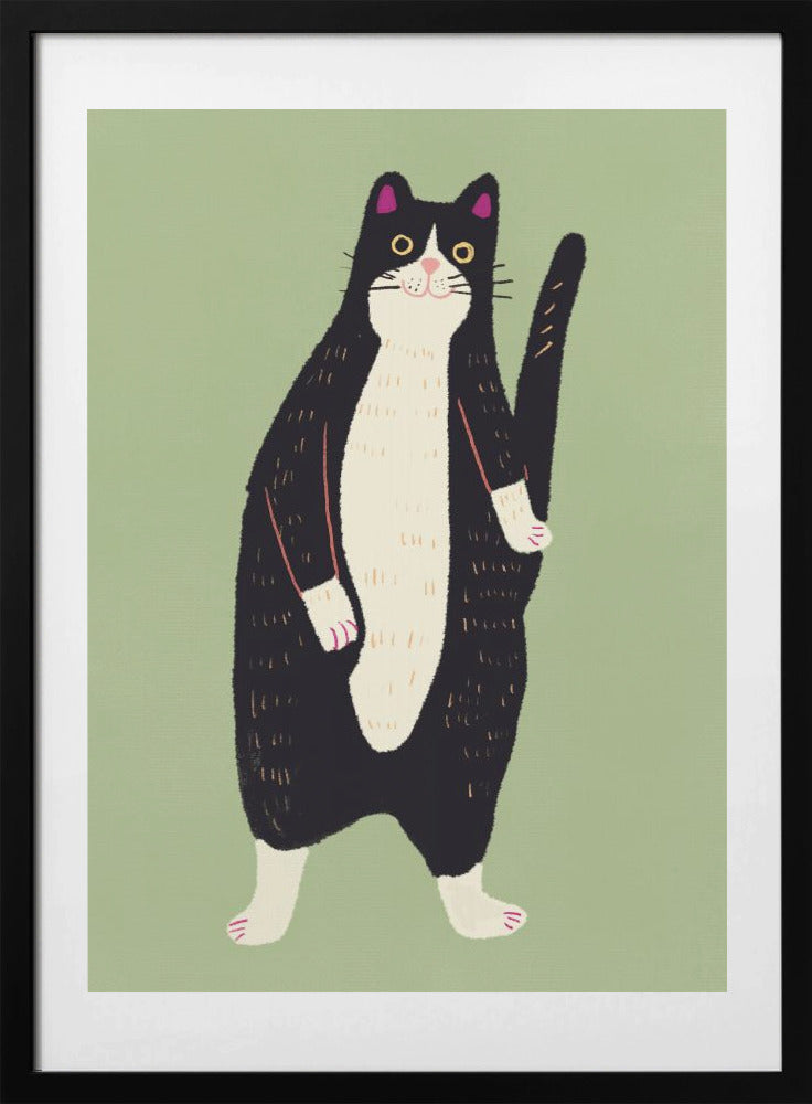 Black and white cat 02 - Art Print by Little Dean