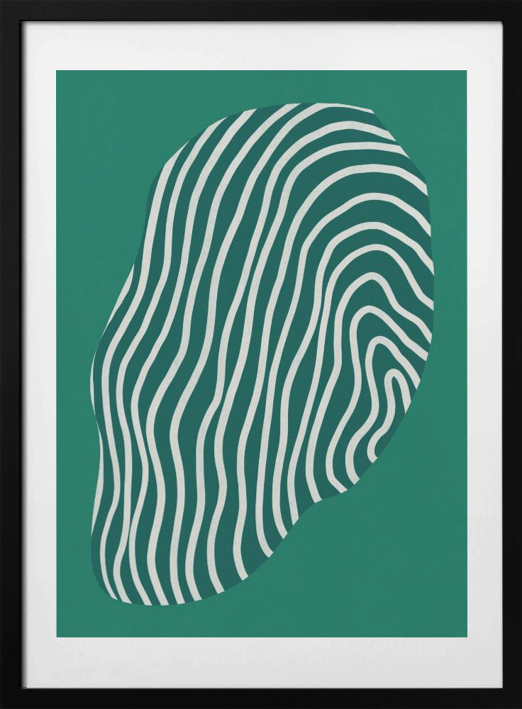 Line art confined in space-green - Art Print by Little Dean