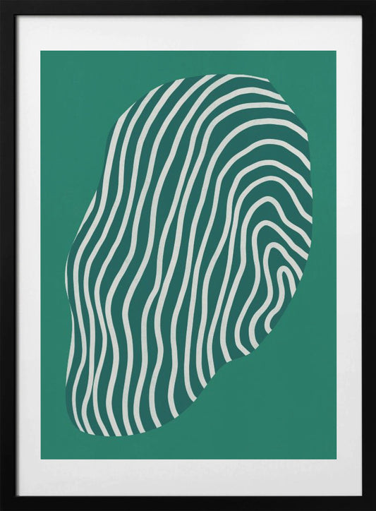 Line art confined in space-green - Art Print by Little Dean