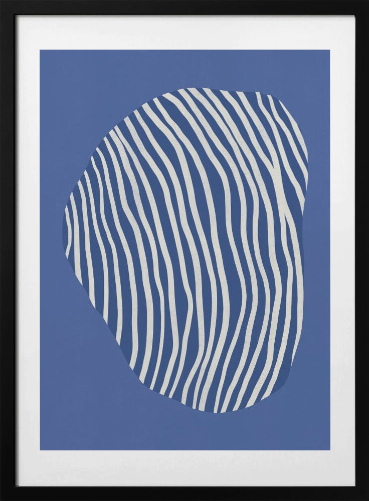 Line art confined in space-blue - Art Print by Little Dean