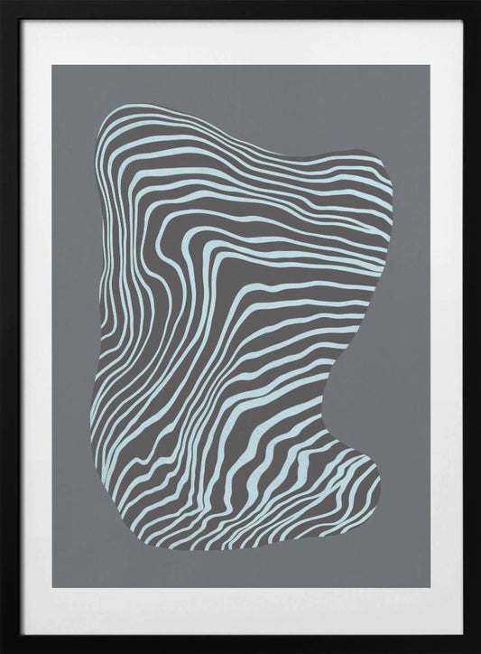Line art confined in space-grey - Art Print by Little Dean