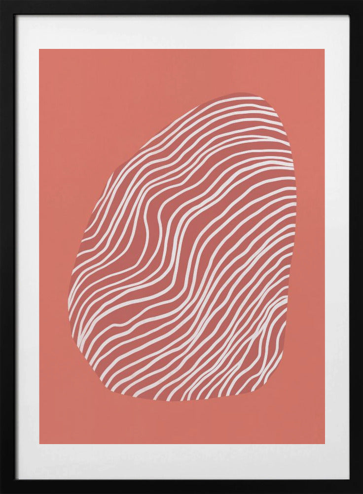 Line art confined in space-red - Art Print by Little Dean