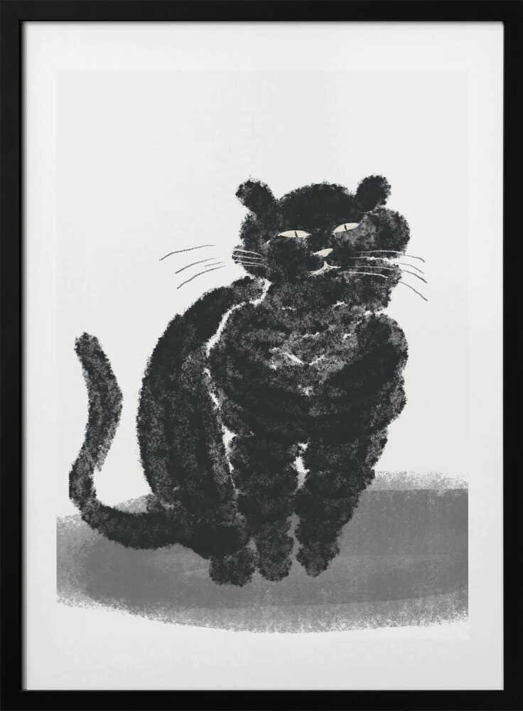 Portrait of a black cat - Art Print by Little Dean