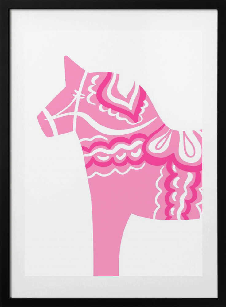 Pink Dala Silhouette - Art Print by Athene Fritsch