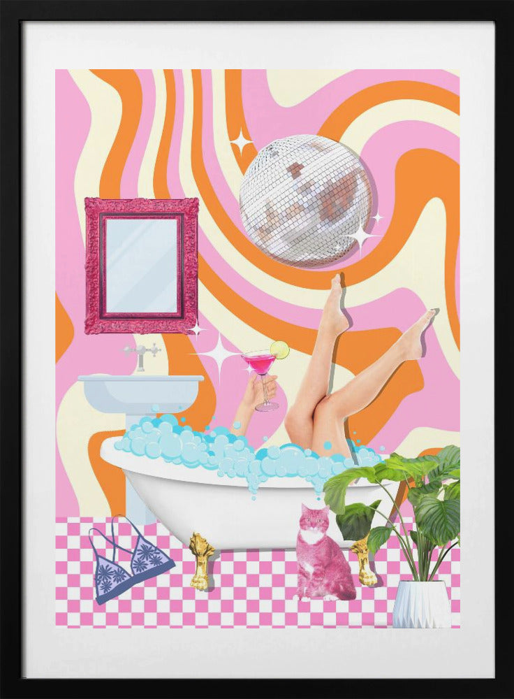 Groovy Bathtub Bliss - Art Print by Athene Fritsch