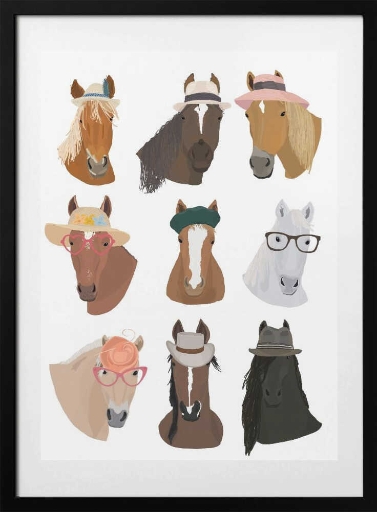 Horses In Hats - Art Print by Hanna Melin