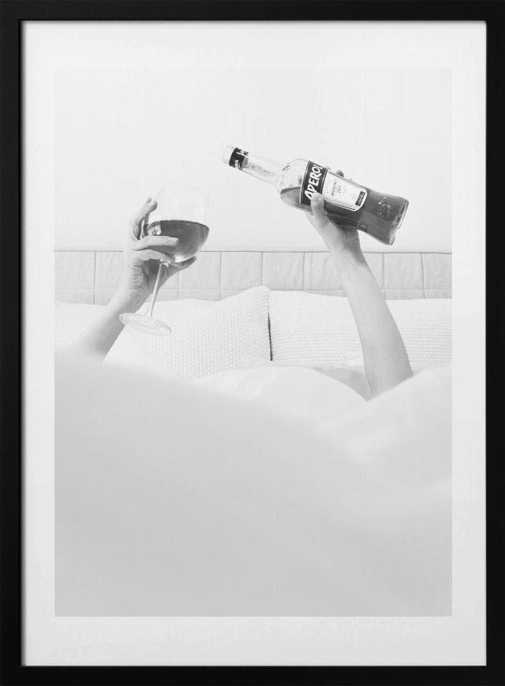 Aperol In Bed B&w - Art Print by Pictufy Studio III
