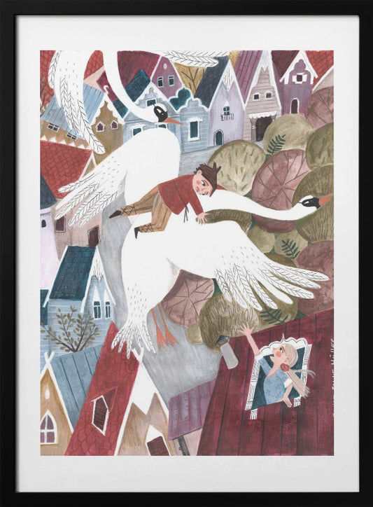 The magical wild geese - Art Print by Caroline Bonne Müller