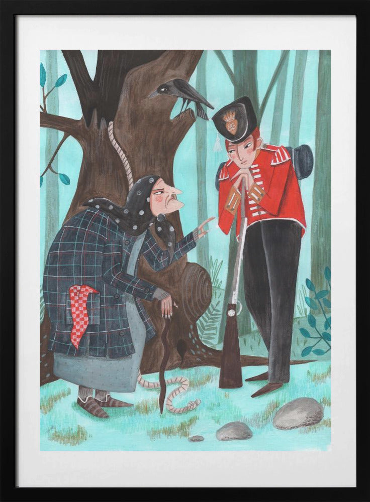 Fairy tale soldier and the witch - Art Print by Caroline Bonne Müller