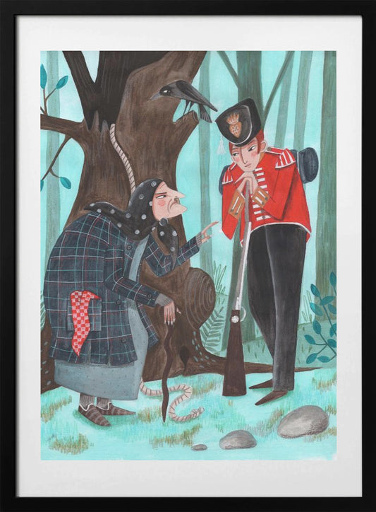 Fairy tale soldier and the witch - Art Print by Caroline Bonne Müller