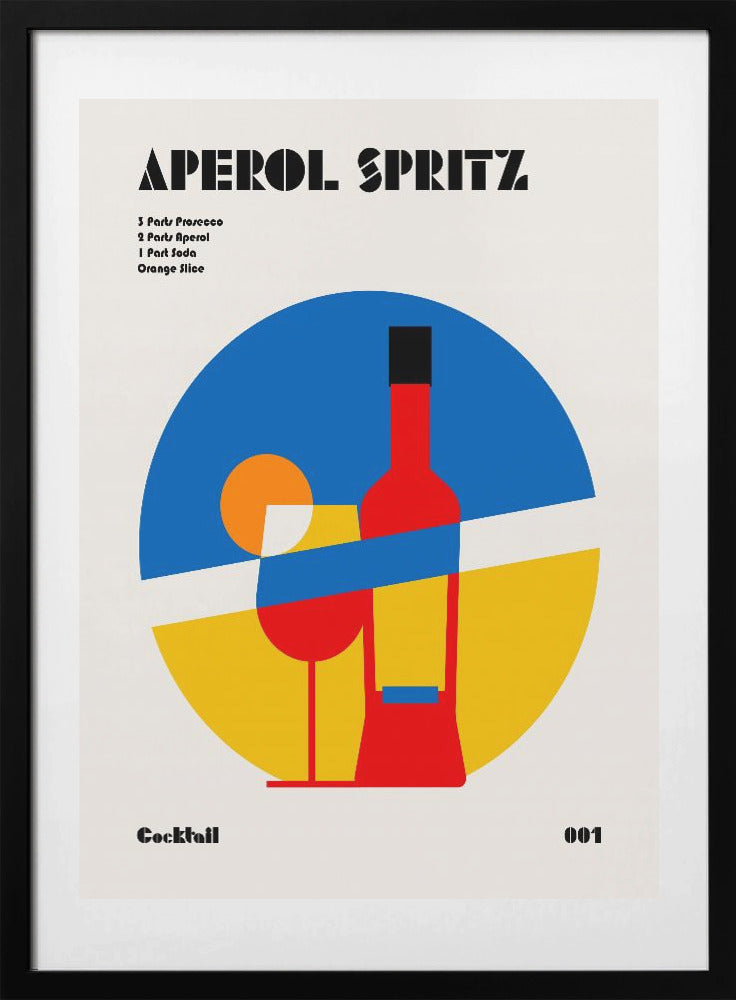 Aperol Spritz Cocktail Bauhaus Art Print - Art Print by Retrodrome