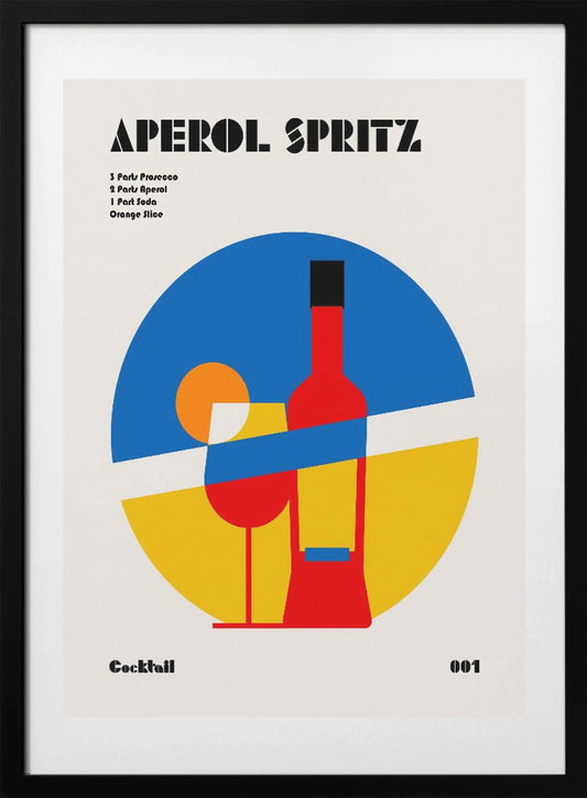 Aperol Spritz Cocktail Bauhaus Art Print - Art Print by Retrodrome