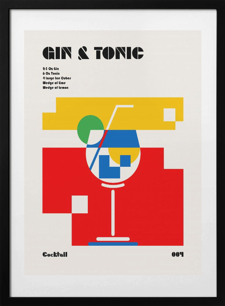Gin and Tonic Bauhaus Cocktail - Art Print by Retrodrome