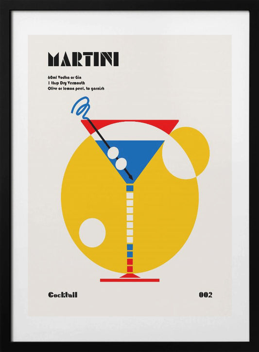 Martini Bauhaus Cocktail - Art Print by Retrodrome