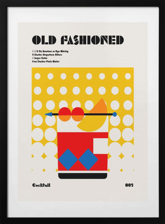 Old Fashioned Bauhaus Cocktail - Art Print by Retrodrome