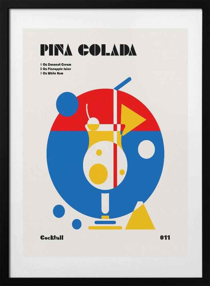 Pina Colada Bauhaus Cocktail - Art Print by Retrodrome