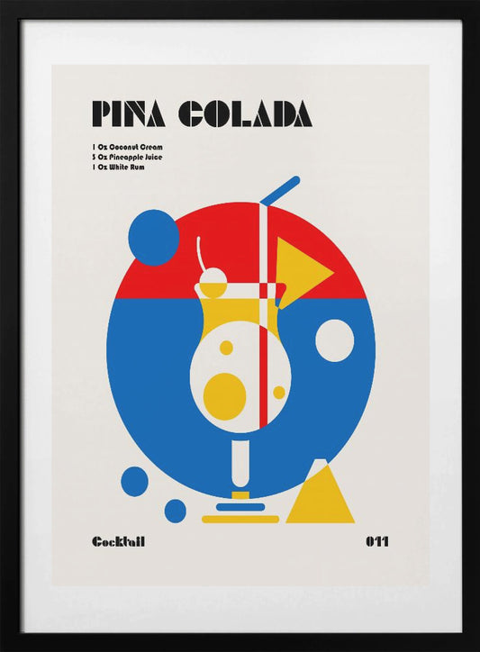 Pina Colada Bauhaus Cocktail - Art Print by Retrodrome