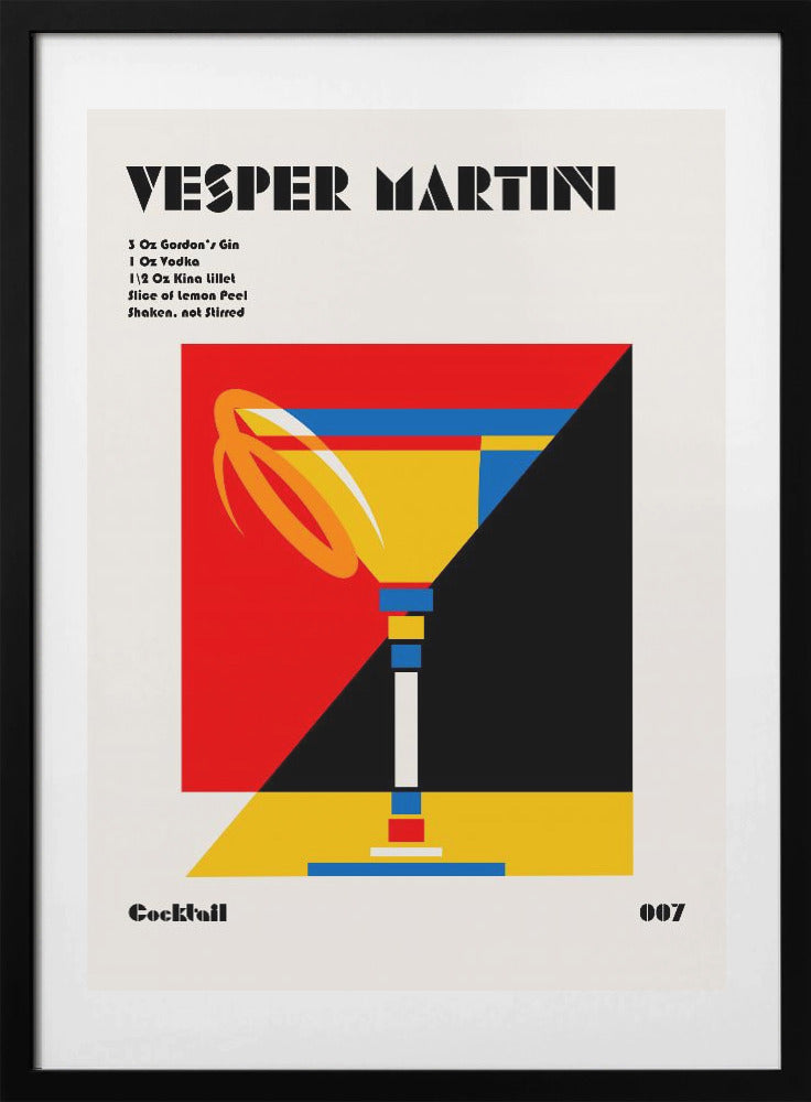 Vesper Martini Bauhaus Cocktail - Art Print by Retrodrome