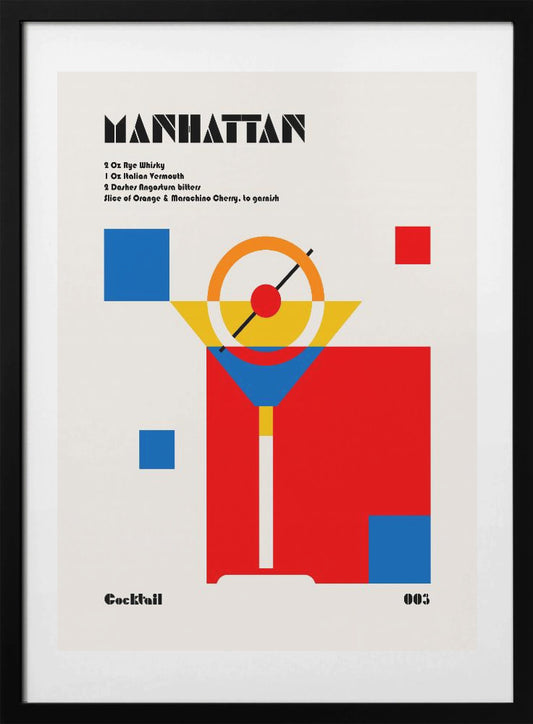 Manhattan Bauhaus Cocktail - Art Print by Retrodrome