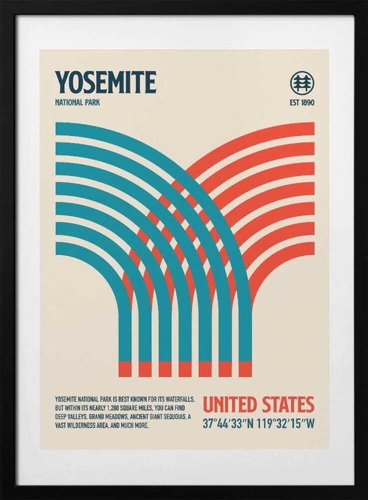 Yosemite National Park Travel Poster - Art Print by Retrodrome Travel Poster