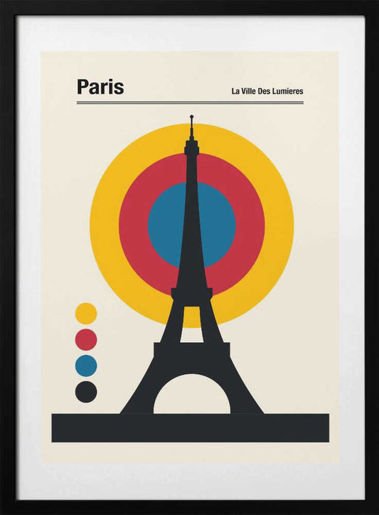 Paris Eiffel Tower Retro travel Print - Art Print by Retrodrome Travel Poster