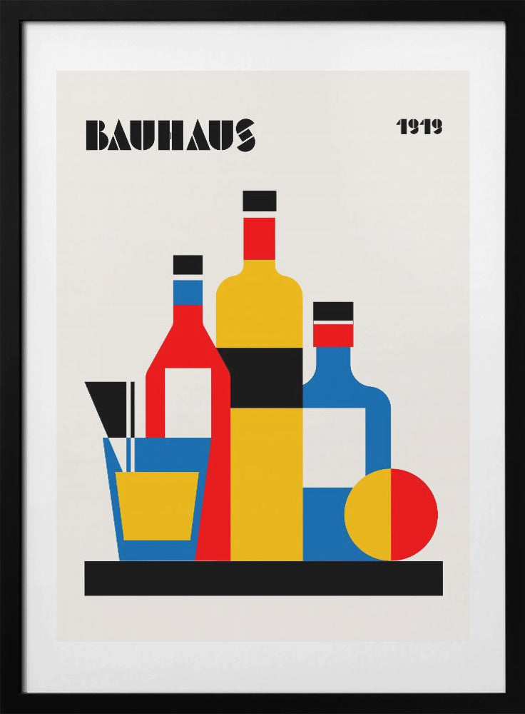 Bauhaus Wine Print - Art Print by Retrodrome