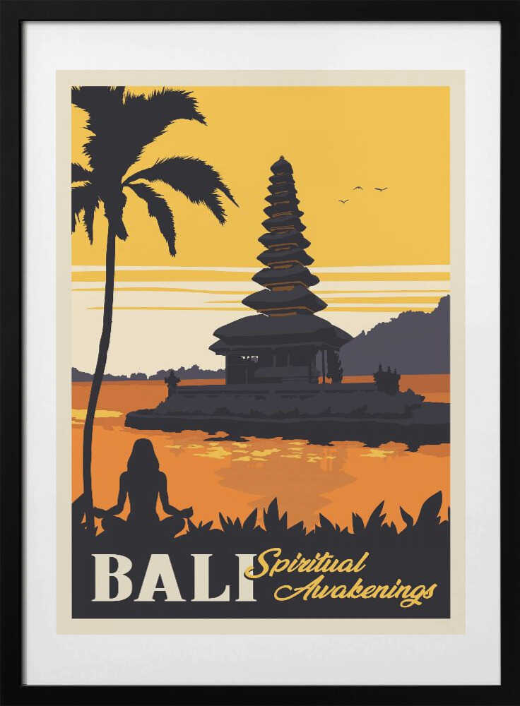 Bali Travel Print - Art Print by Retrodrome Travel Poster