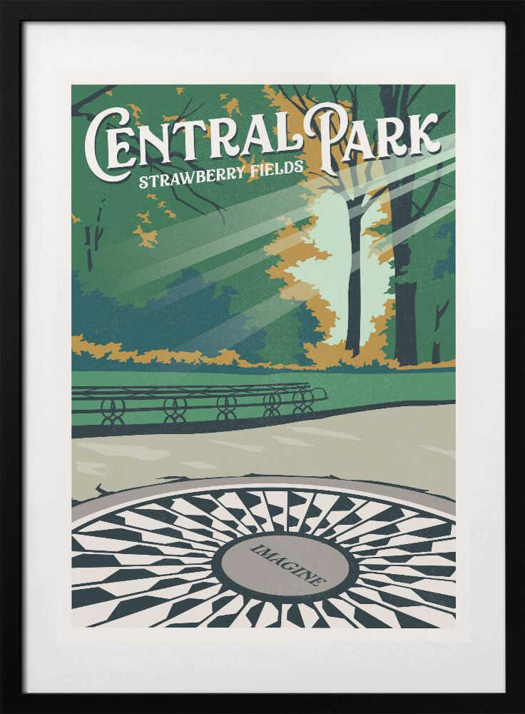 Central Park New York Travel Print - Art Print by Retrodrome Travel Poster