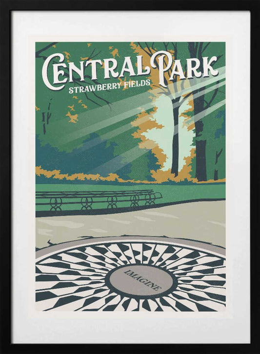 Central Park New York Travel Print - Art Print by Retrodrome Travel Poster