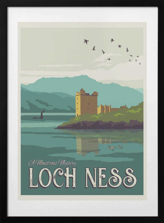 Loch Ness Travel Print - Art Print by Retrodrome Travel Poster