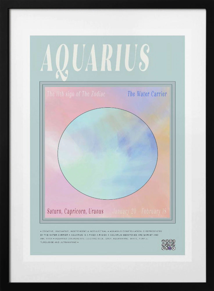 Zodiac Aquarius - Art Print by casa cartissi