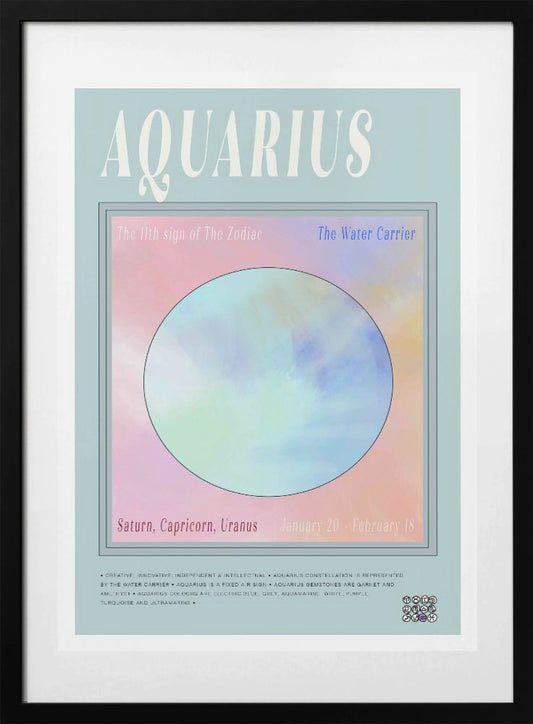 Zodiac Aquarius - Art Print by casa cartissi